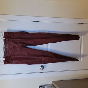 Jean Red & Black Faux Leather beija flor Brazil 12